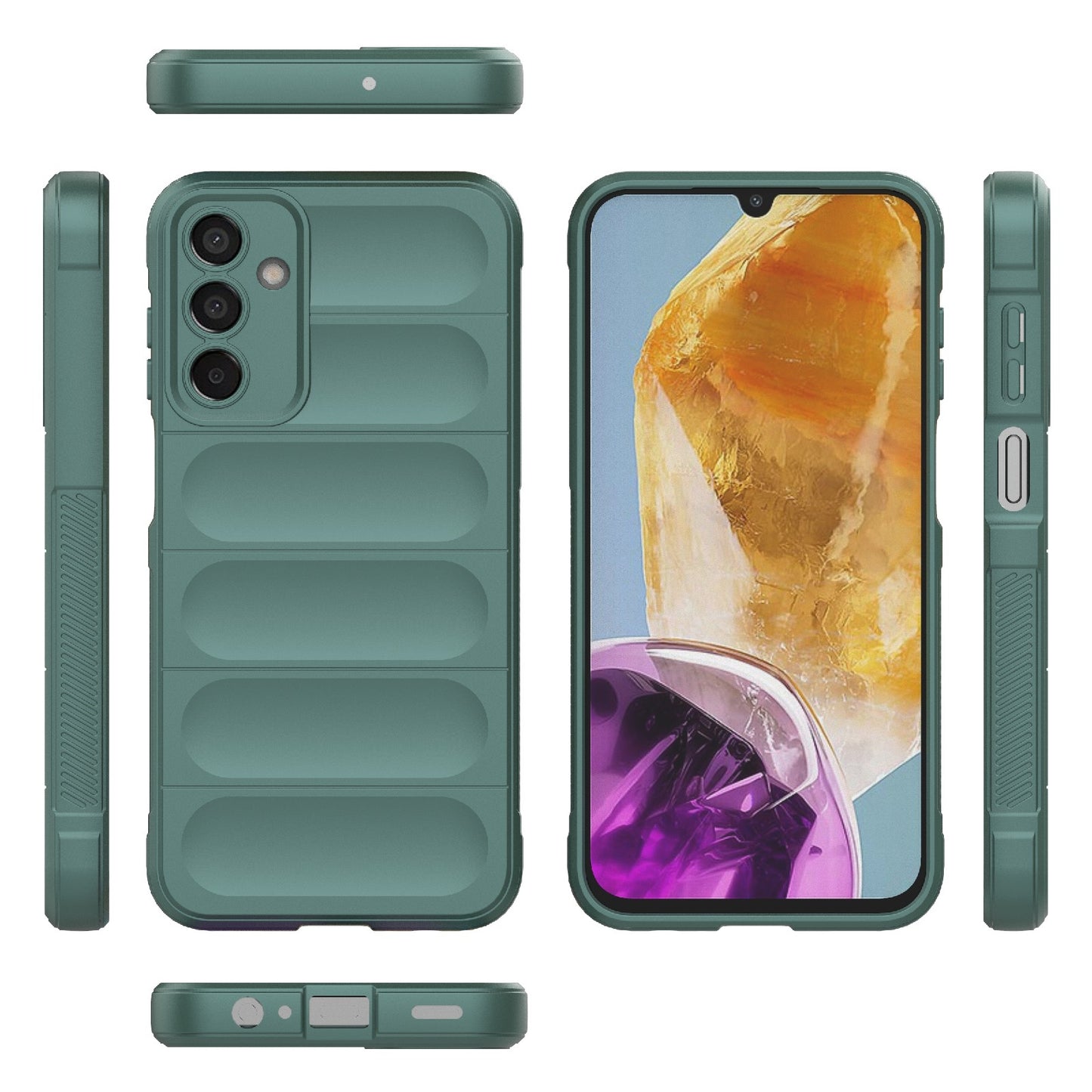 Samsung Galaxy M15 5G Magic Shield TPU + Flannel Protective Phone Case Cover, Shockproof Scratch Resistant