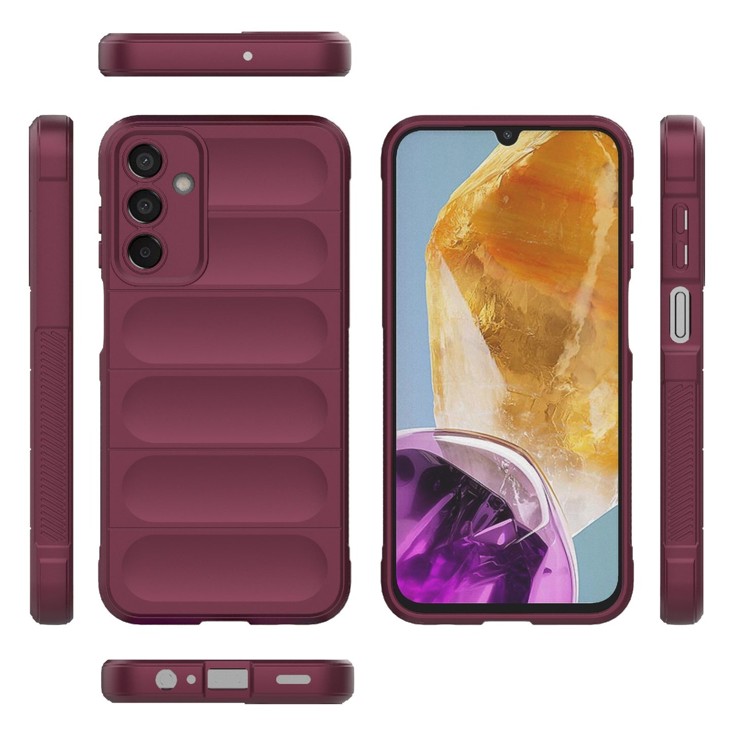 Samsung Galaxy M15 5G Magic Shield TPU + Flannel Protective Phone Case Cover, Shockproof Scratch Resistant