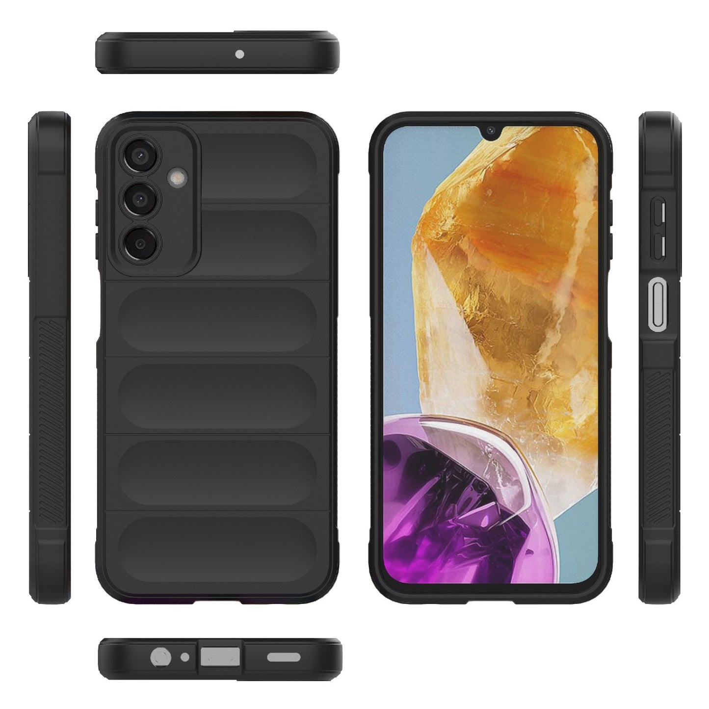Samsung Galaxy F15 5G Magic Shield TPU + Flannel Protective Phone Case Cover, Shockproof Scratch Resistant