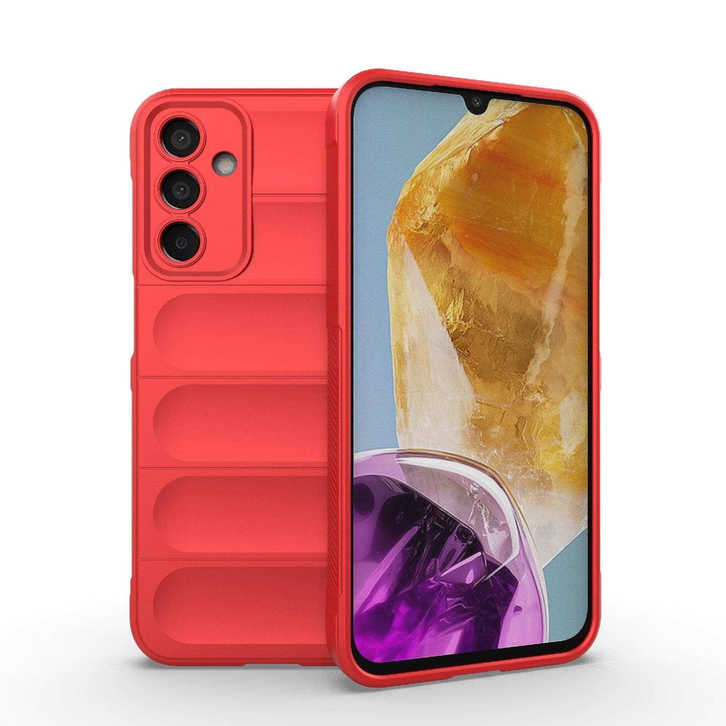 Samsung Galaxy F15 5G Magic Shield TPU + Flannel Protective Phone Case Cover, Shockproof Scratch Resistant