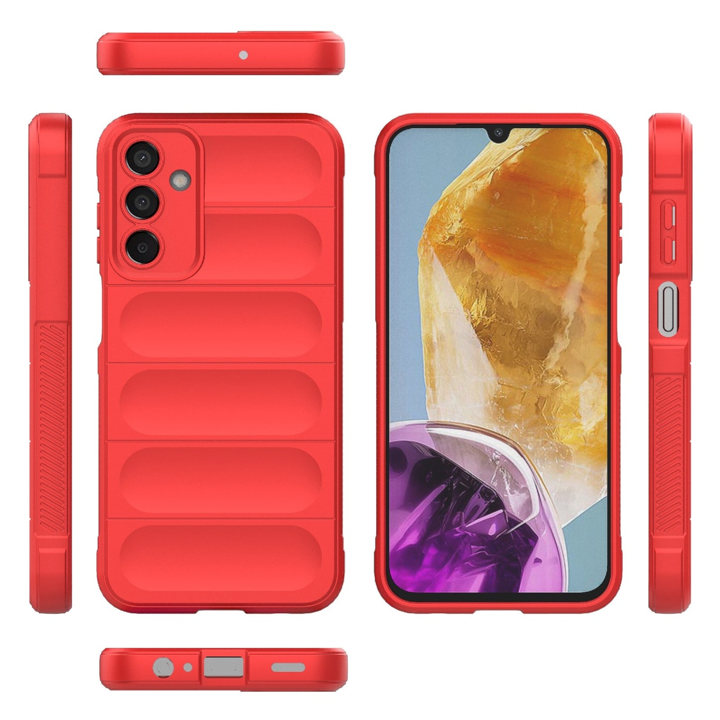 Samsung Galaxy F15 5G Magic Shield TPU + Flannel Protective Phone Case Cover, Shockproof Scratch Resistant