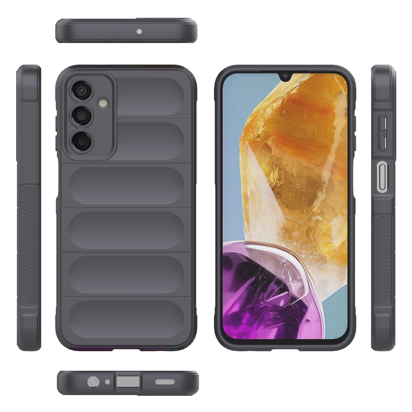 Samsung Galaxy F15 5G Magic Shield TPU + Flannel Protective Phone Case Cover, Shockproof Scratch Resistant