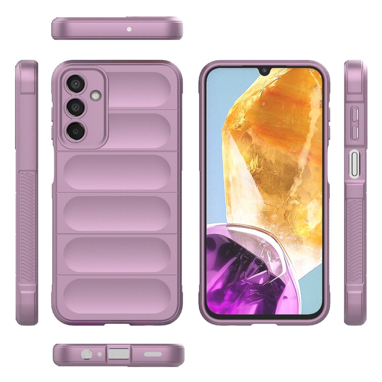 Samsung Galaxy F15 5G Magic Shield TPU + Flannel Protective Phone Case Cover, Shockproof Scratch Resistant