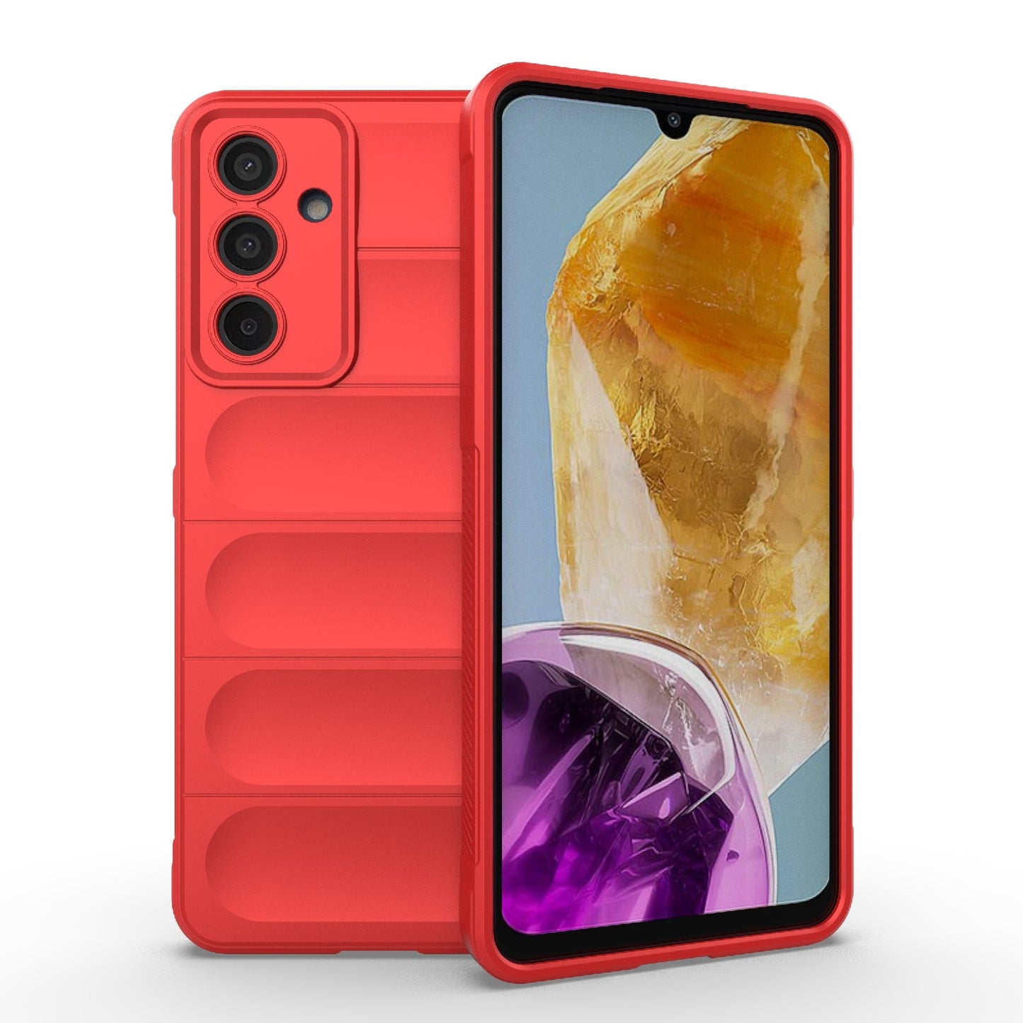 Samsung Galaxy M55 5G Magic Shield TPU + Flannel Protective Phone Case Cover, Shockproof Scratch Resistant