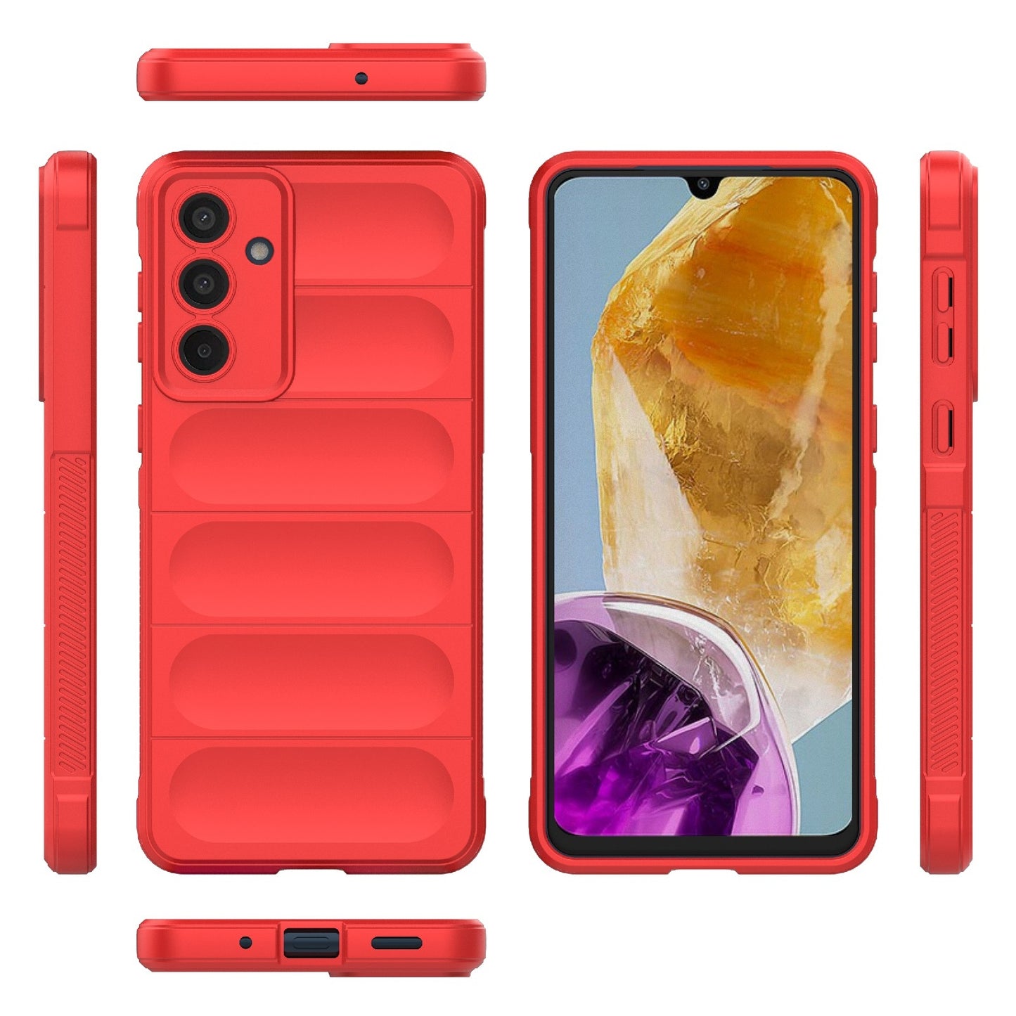 Samsung Galaxy M55 5G Magic Shield TPU + Flannel Protective Phone Case Cover, Shockproof Scratch Resistant