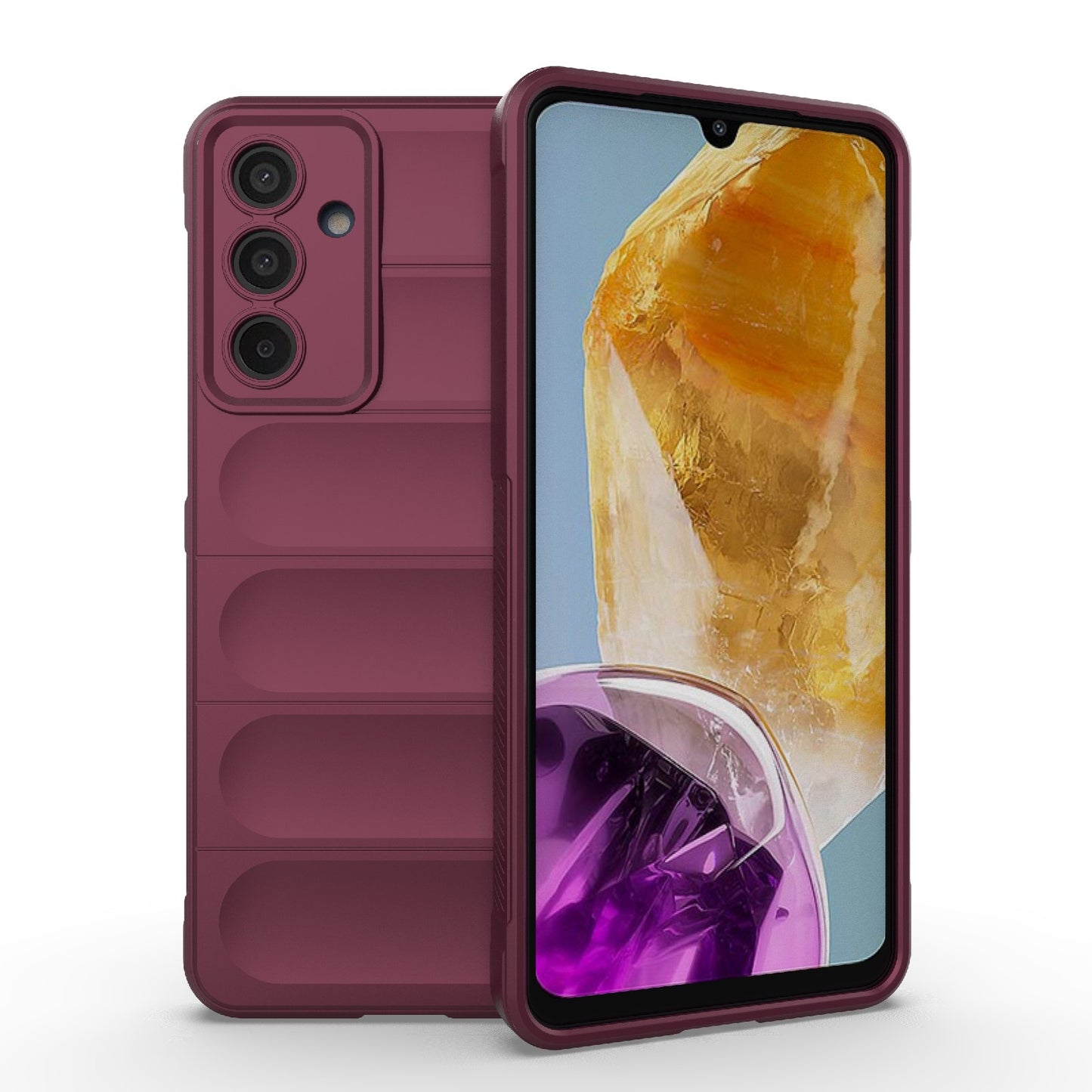 Samsung Galaxy M55 5G Magic Shield TPU + Flannel Protective Phone Case Cover, Shockproof Scratch Resistant