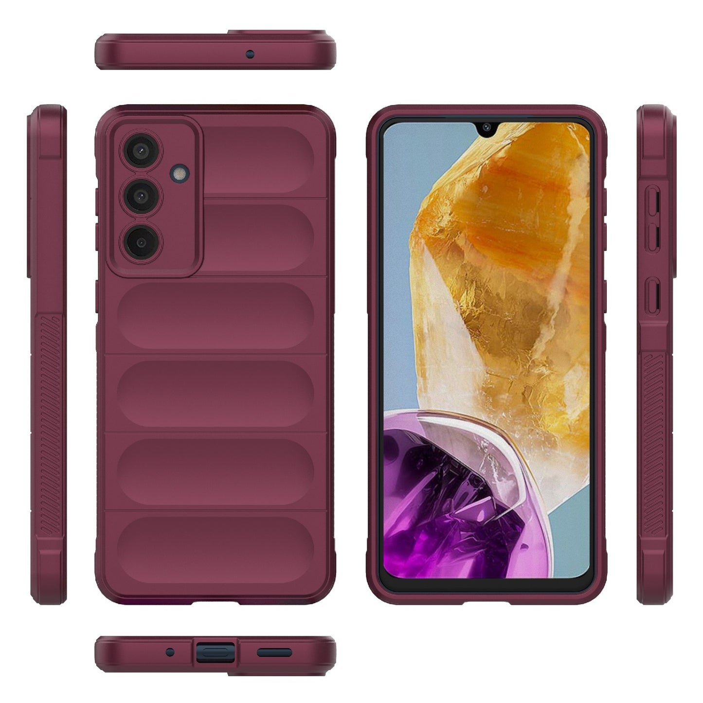 Samsung Galaxy M55 5G Magic Shield TPU + Flannel Protective Phone Case Cover, Shockproof Scratch Resistant