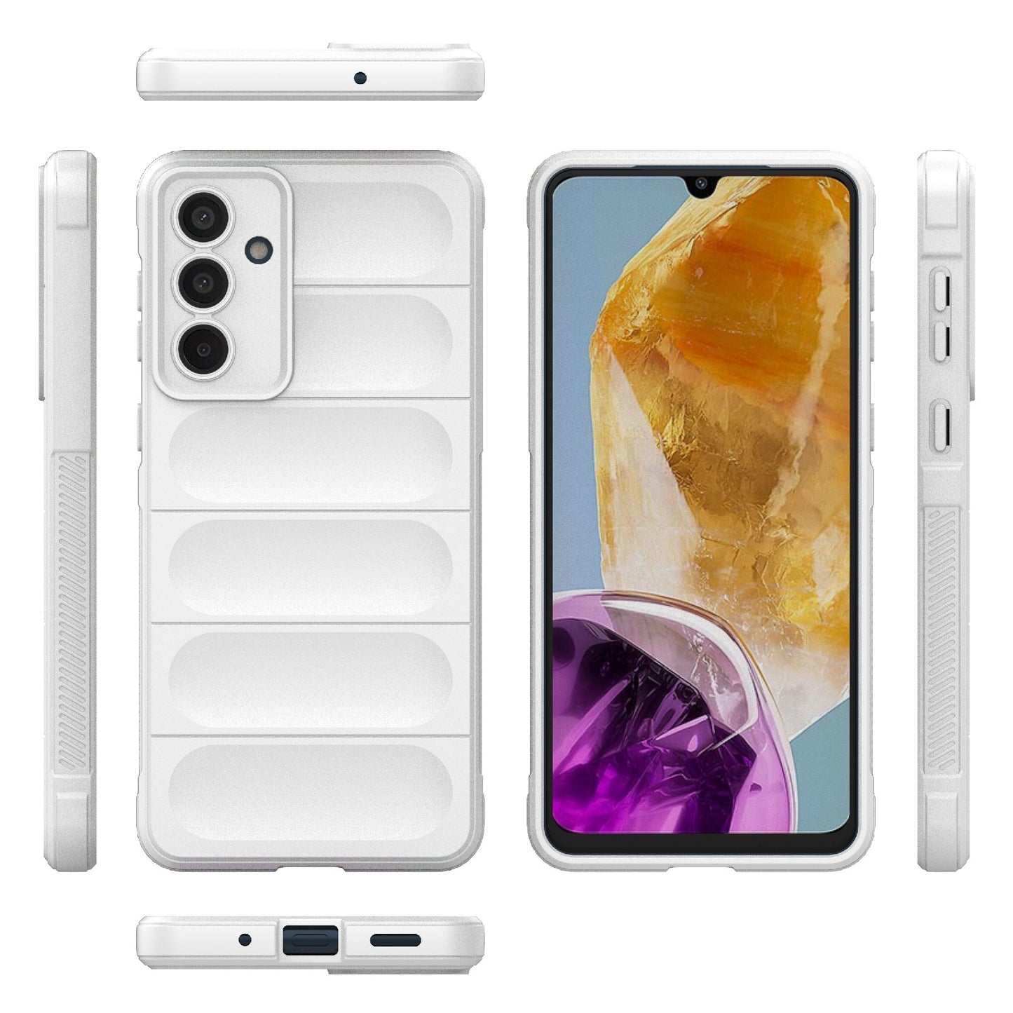 Samsung Galaxy M55 5G Magic Shield TPU + Flannel Protective Phone Case Cover, Shockproof Scratch Resistant