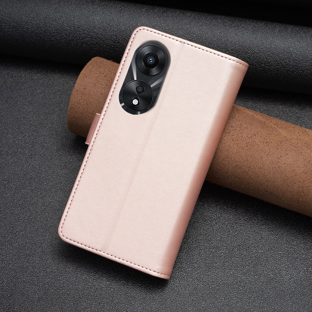 OPPO A78 5G Leather Flip Phone Case with 9 Card Slots, Zipper Wallet & Detachable Wristlet Strap