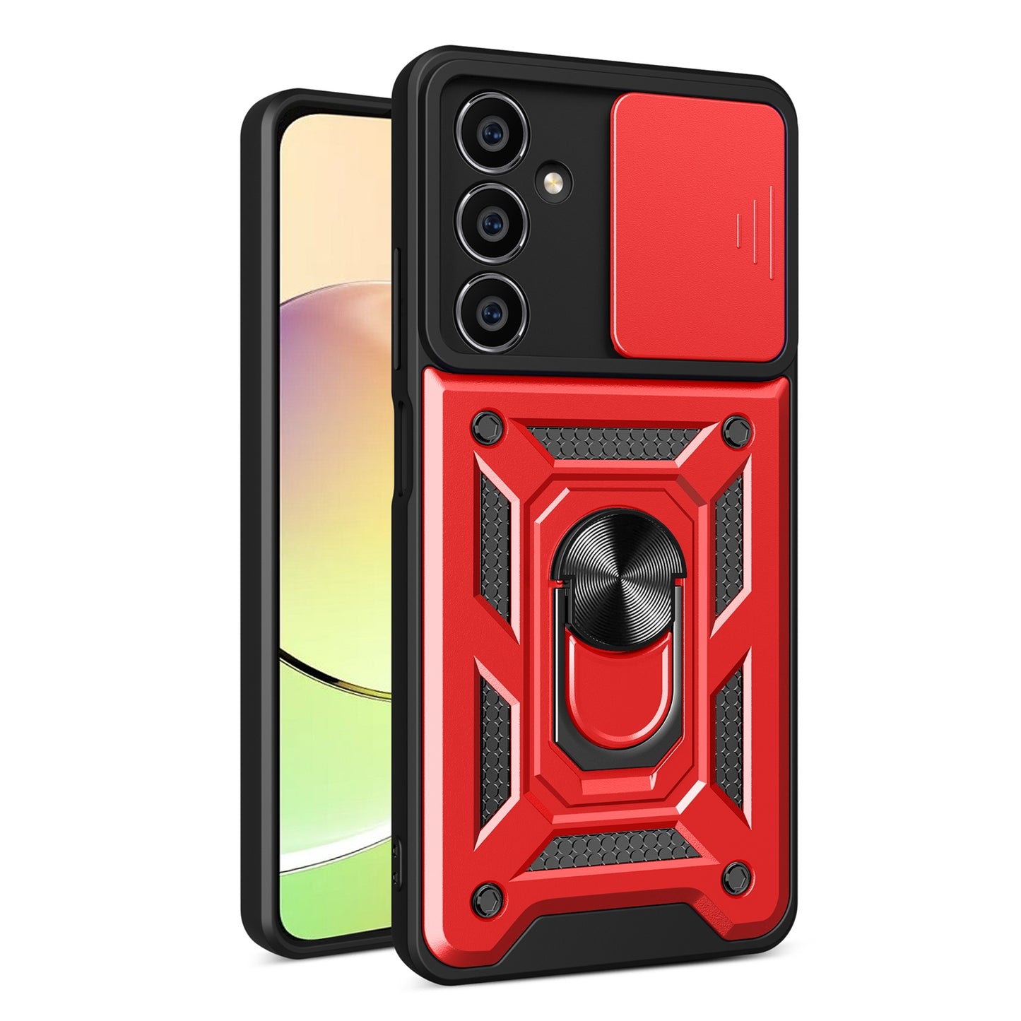 Samsung Galaxy M54 5G Sliding Camera Cover Magnetic Ring Stand Shockproof TPU + PC Protective Phone Case