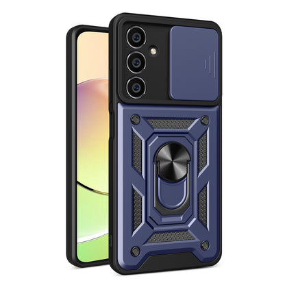 Samsung Galaxy M54 5G Sliding Camera Cover Magnetic Ring Stand Shockproof TPU + PC Protective Phone Case