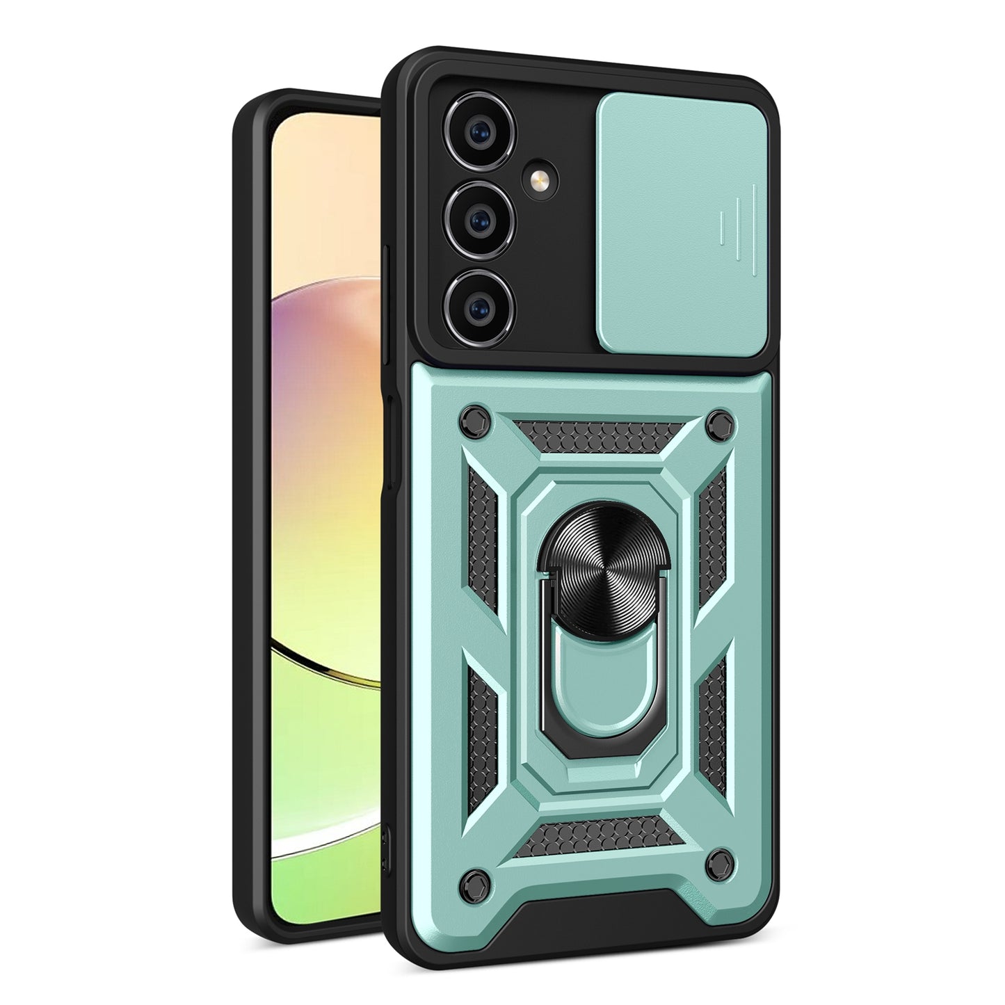 Samsung Galaxy M54 5G Sliding Camera Cover Magnetic Ring Stand Shockproof TPU + PC Protective Phone Case