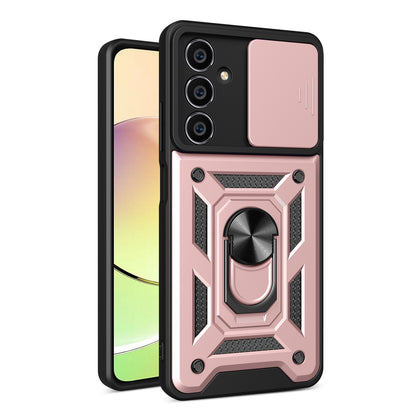 Samsung Galaxy M54 5G Sliding Camera Cover Magnetic Ring Stand Shockproof TPU + PC Protective Phone Case