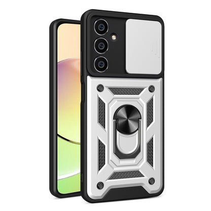 Samsung Galaxy M54 5G Sliding Camera Cover Magnetic Ring Stand Shockproof TPU + PC Protective Phone Case