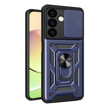 Samsung Galaxy S24+ 5G Sliding Camera Cover Magnetic Ring Stand Shockproof TPU + PC Protective Phone Case
