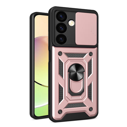 Samsung Galaxy S24+ 5G Sliding Camera Cover Magnetic Ring Stand Shockproof TPU + PC Protective Phone Case