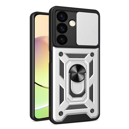 Samsung Galaxy S24+ 5G Sliding Camera Cover Magnetic Ring Stand Shockproof TPU + PC Protective Phone Case