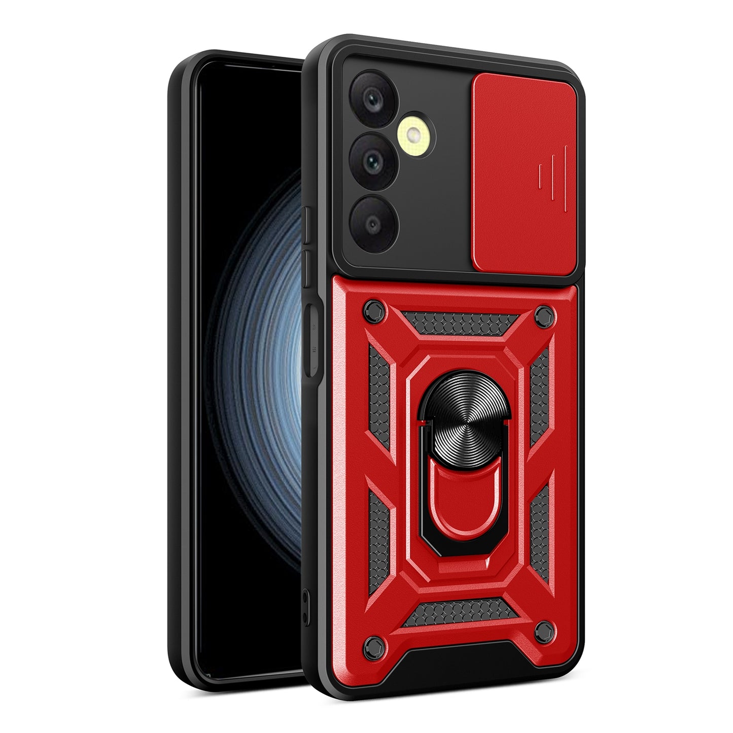 Samsung Galaxy A25 5G Sliding Camera Cover Magnetic Ring Stand Shockproof TPU + PC Protective Phone Case