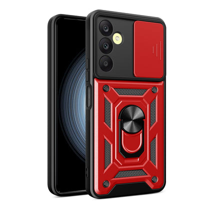 Samsung Galaxy A25 5G Sliding Camera Cover Magnetic Ring Stand Shockproof TPU + PC Protective Phone Case
