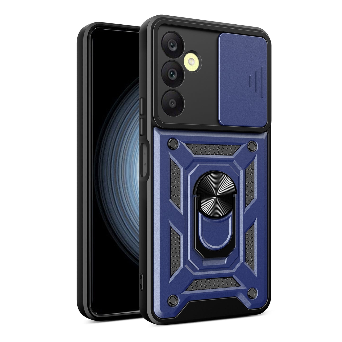 Samsung Galaxy A25 5G Sliding Camera Cover Magnetic Ring Stand Shockproof TPU + PC Protective Phone Case