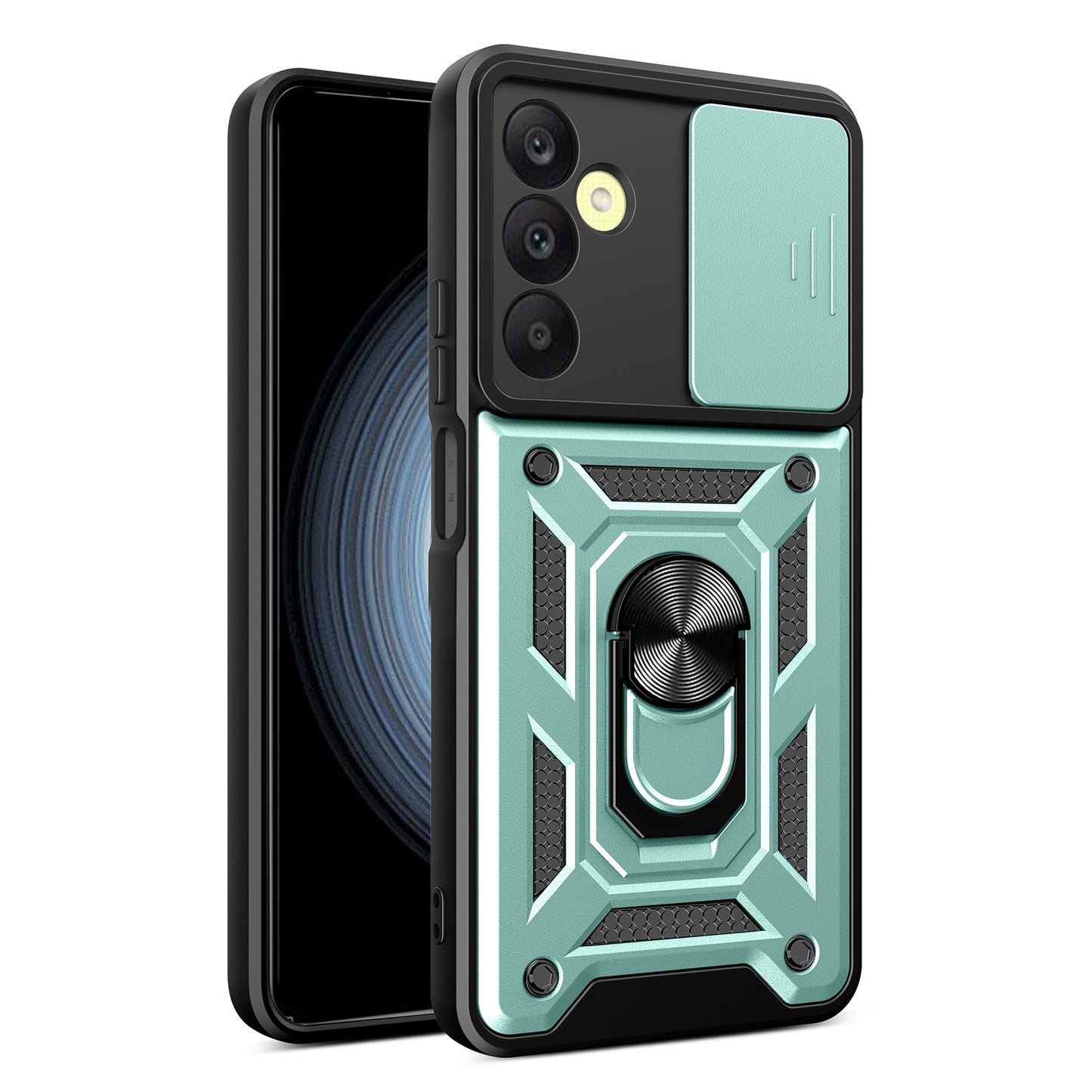 Samsung Galaxy A25 5G Sliding Camera Cover Magnetic Ring Stand Shockproof TPU + PC Protective Phone Case