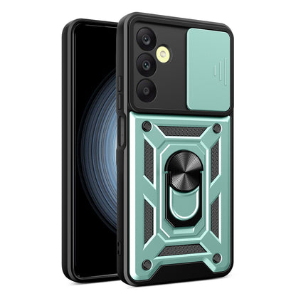 Samsung Galaxy A25 5G Sliding Camera Cover Magnetic Ring Stand Shockproof TPU + PC Protective Phone Case