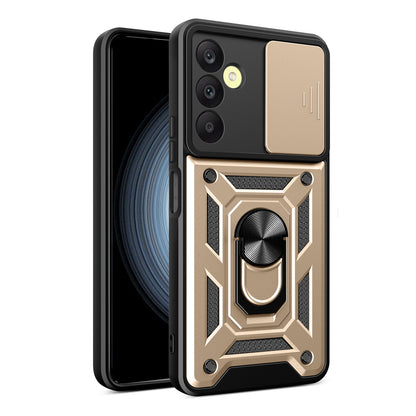 Samsung Galaxy A25 5G Sliding Camera Cover Magnetic Ring Stand Shockproof TPU + PC Protective Phone Case