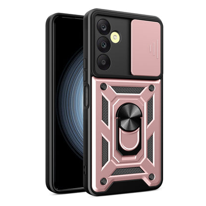 Samsung Galaxy A25 5G Sliding Camera Cover Magnetic Ring Stand Shockproof TPU + PC Protective Phone Case