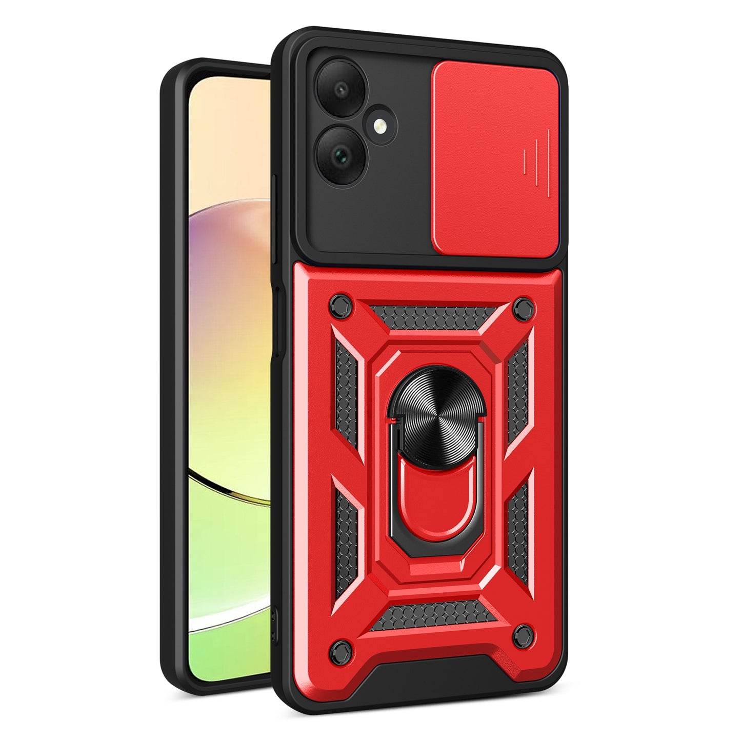 Samsung Galaxy A05 Sliding Camera Cover Magnetic Ring Stand Shockproof TPU + PC Protective Phone Case