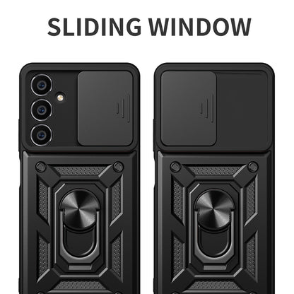 Samsung Galaxy A05s Sliding Camera Cover Magnetic Ring Stand Shockproof TPU + PC Protective Phone Case