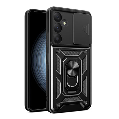 Samsung Galaxy A35 5G Sliding Camera Cover Magnetic Ring Stand Shockproof TPU + PC Protective Phone Case