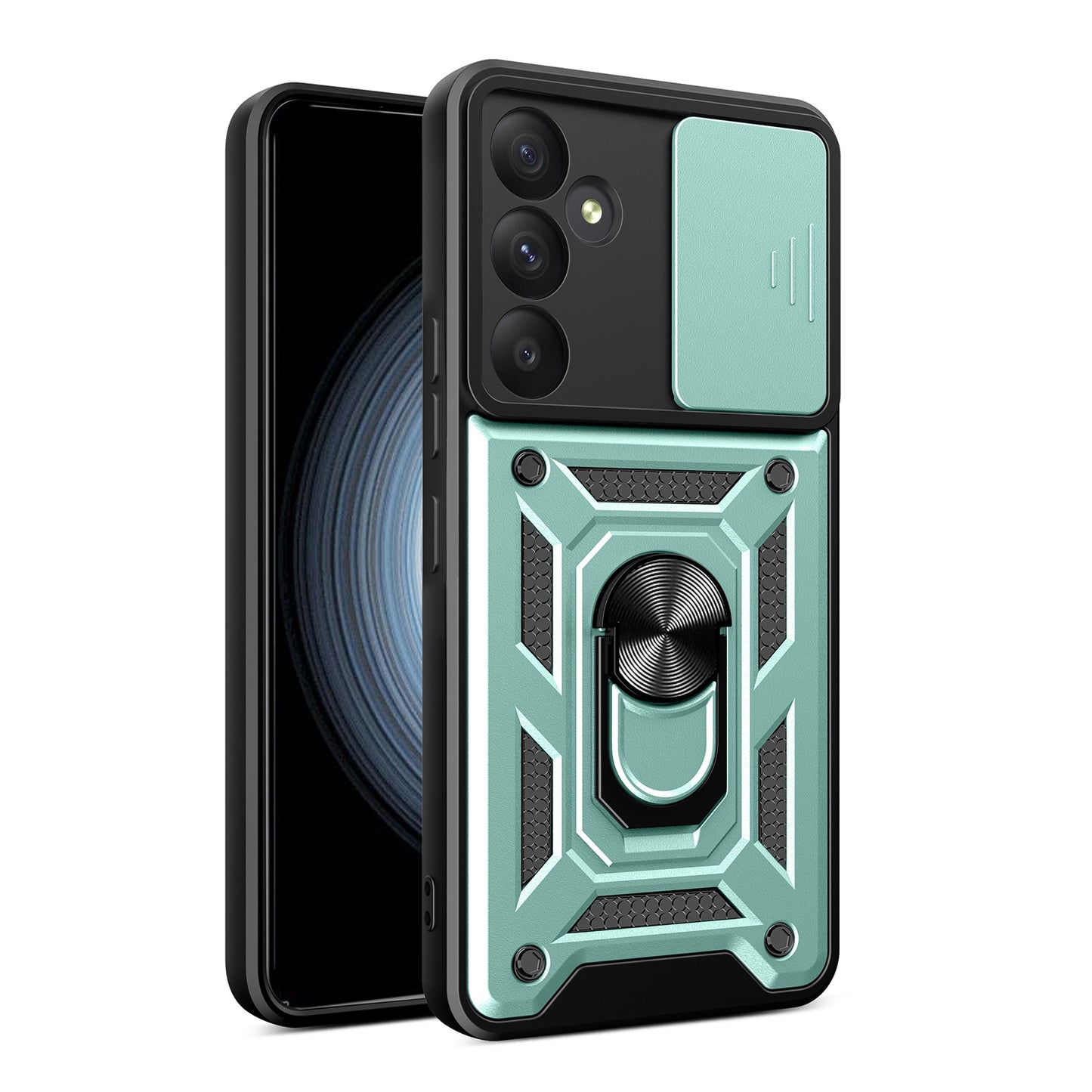 Samsung Galaxy A35 5G Sliding Camera Cover Magnetic Ring Stand Shockproof TPU + PC Protective Phone Case