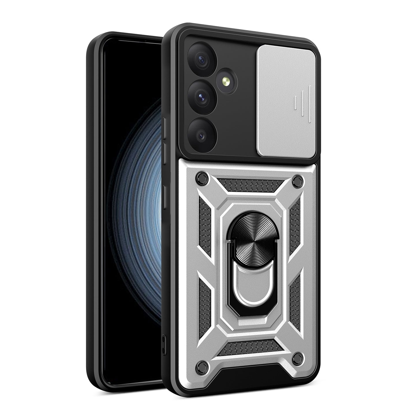 Samsung Galaxy A35 5G Sliding Camera Cover Magnetic Ring Stand Shockproof TPU + PC Protective Phone Case