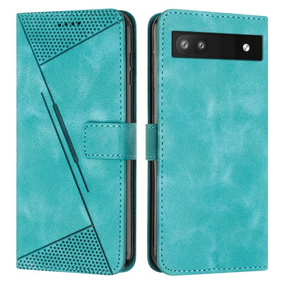 Google Pixel 6a Dream Triangle Leather Wallet Phone Case with Lanyard, Card Slot, Cash Compartment, Foldable Kickstand, Shockproof PU TPU Protective Cover