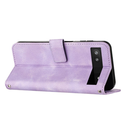 Google Pixel 6a Dream Triangle Leather Wallet Phone Case with Lanyard, Card Slot, Cash Compartment, Foldable Kickstand, Shockproof PU TPU Protective Cover