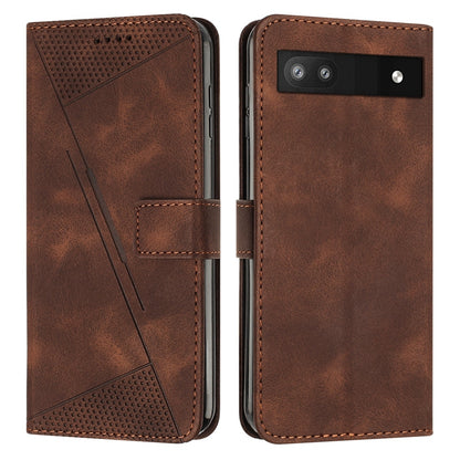 Google Pixel 6a Dream Triangle Leather Wallet Phone Case with Lanyard, Card Slot, Cash Compartment, Foldable Kickstand, Shockproof PU TPU Protective Cover