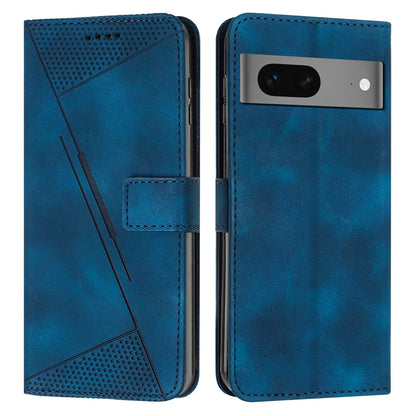Google Pixel 7 Dream Triangle Leather Wallet Phone Case with Lanyard, Card Slot, Cash Compartment, Foldable Kickstand, Shockproof PU TPU Protective Cover