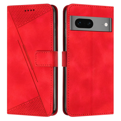 Google Pixel 7 Dream Triangle Leather Wallet Phone Case with Lanyard, Card Slot, Cash Compartment, Foldable Kickstand, Shockproof PU TPU Protective Cover