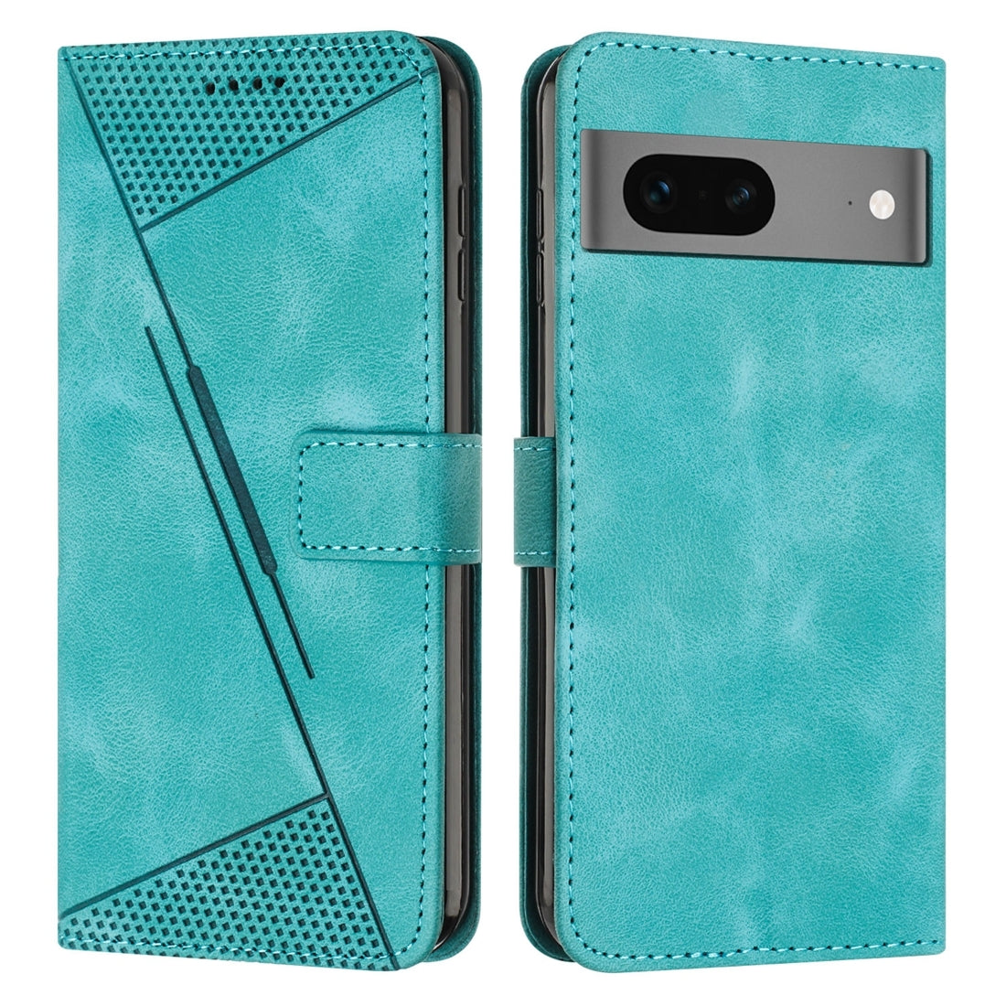 Google Pixel 7 Dream Triangle Leather Wallet Phone Case with Lanyard, Card Slot, Cash Compartment, Foldable Kickstand, Shockproof PU TPU Protective Cover