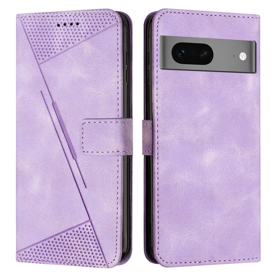 Google Pixel 7 Dream Triangle Leather Wallet Phone Case with Lanyard, Card Slot, Cash Compartment, Foldable Kickstand, Shockproof PU TPU Protective Cover