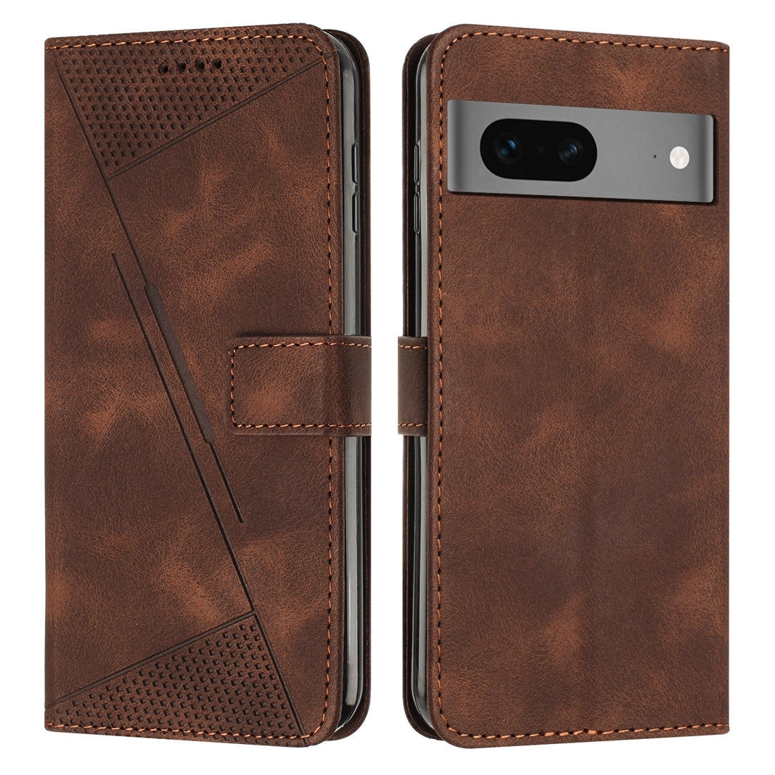 Google Pixel 7 Dream Triangle Leather Wallet Phone Case with Lanyard, Card Slot, Cash Compartment, Foldable Kickstand, Shockproof PU TPU Protective Cover