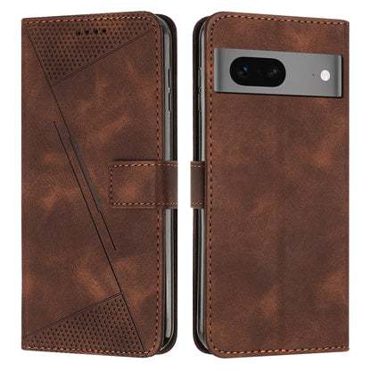 Google Pixel 7 Dream Triangle Leather Wallet Phone Case with Lanyard, Card Slot, Cash Compartment, Foldable Kickstand, Shockproof PU TPU Protective Cover