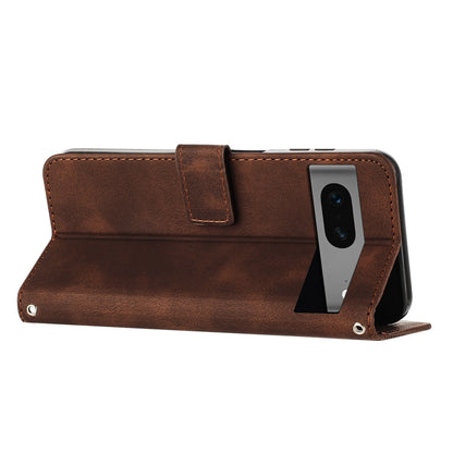 Google Pixel 7 Dream Triangle Leather Wallet Phone Case with Lanyard, Card Slot, Cash Compartment, Foldable Kickstand, Shockproof PU TPU Protective Cover