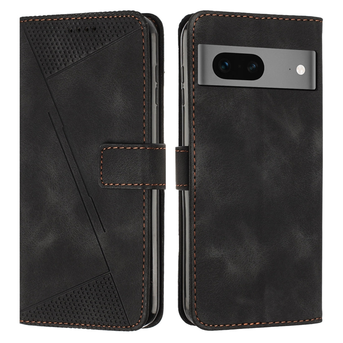 Google Pixel 7 Dream Triangle Leather Wallet Phone Case with Lanyard, Card Slot, Cash Compartment, Foldable Kickstand, Shockproof PU TPU Protective Cover