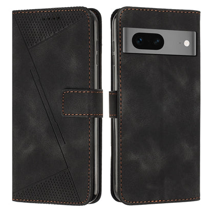 Google Pixel 7 Dream Triangle Leather Wallet Phone Case with Lanyard, Card Slot, Cash Compartment, Foldable Kickstand, Shockproof PU TPU Protective Cover