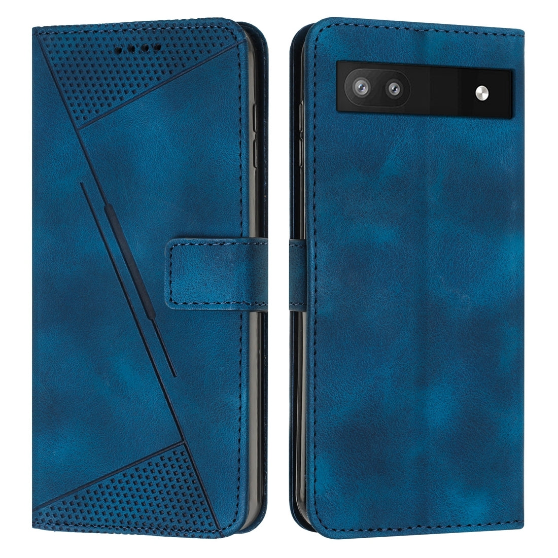 Google Pixel 7a Dream Triangle Leather Wallet Phone Case with Lanyard, Card Slot, Cash Compartment, Foldable Kickstand, Shockproof PU TPU Protective Cover