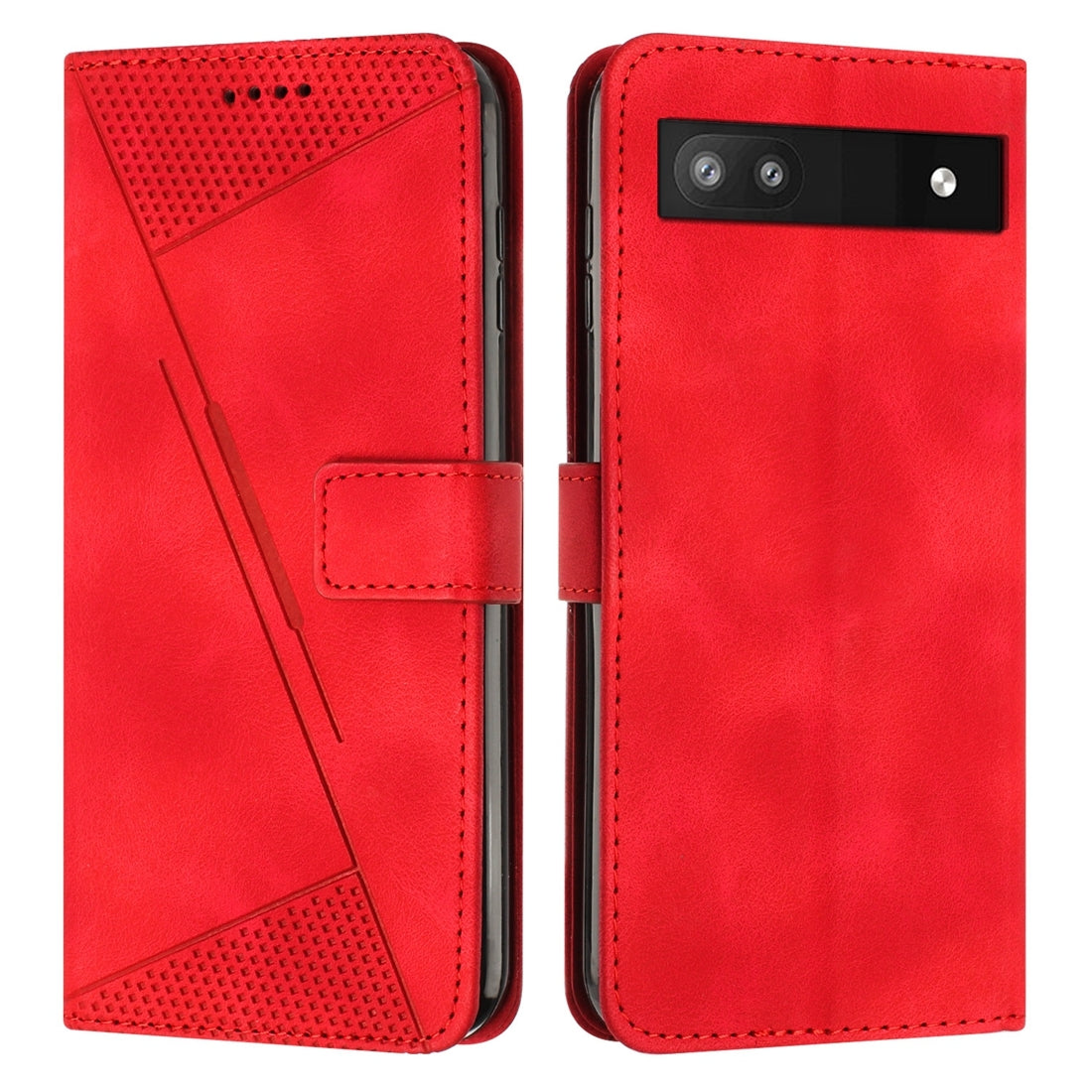 Google Pixel 7a Dream Triangle Leather Wallet Phone Case with Lanyard, Card Slot, Cash Compartment, Foldable Kickstand, Shockproof PU TPU Protective Cover