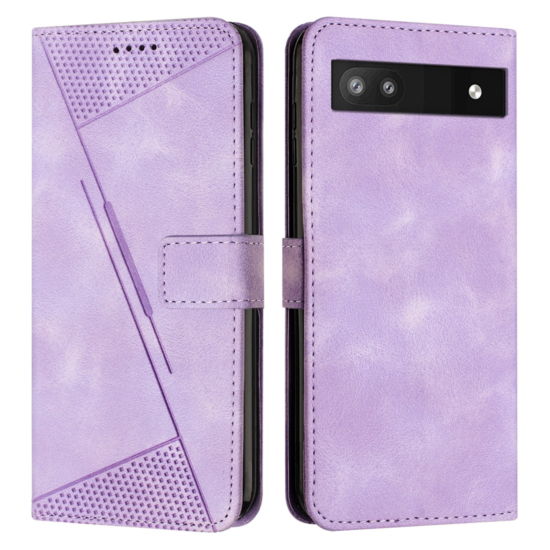 Google Pixel 7a Dream Triangle Leather Wallet Phone Case with Lanyard, Card Slot, Cash Compartment, Foldable Kickstand, Shockproof PU TPU Protective Cover