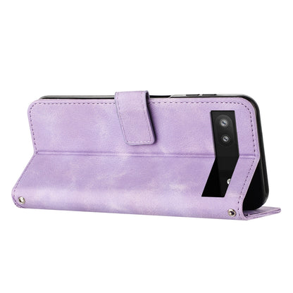 Google Pixel 7a Dream Triangle Leather Wallet Phone Case with Lanyard, Card Slot, Cash Compartment, Foldable Kickstand, Shockproof PU TPU Protective Cover