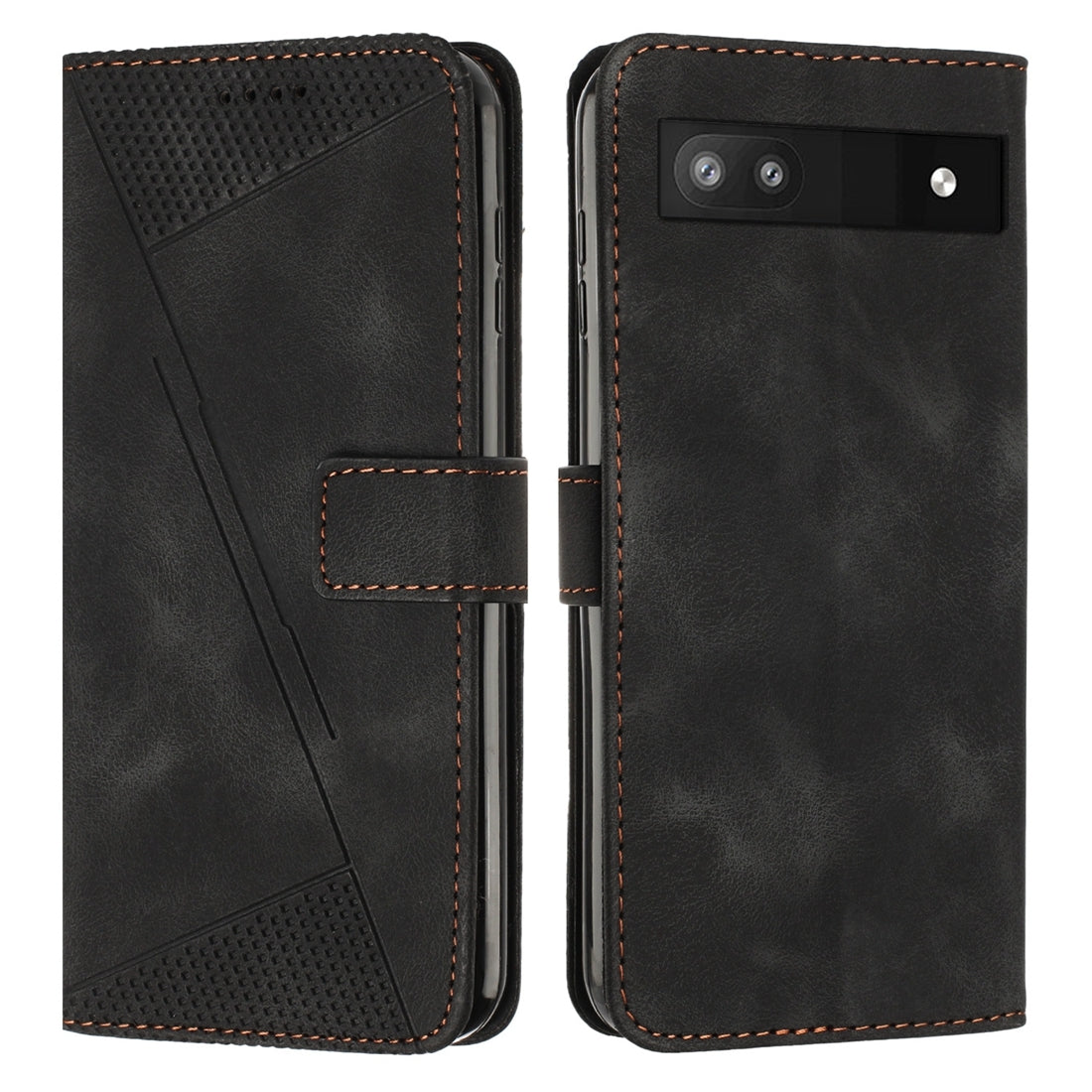 Google Pixel 7a Dream Triangle Leather Wallet Phone Case with Lanyard, Card Slot, Cash Compartment, Foldable Kickstand, Shockproof PU TPU Protective Cover